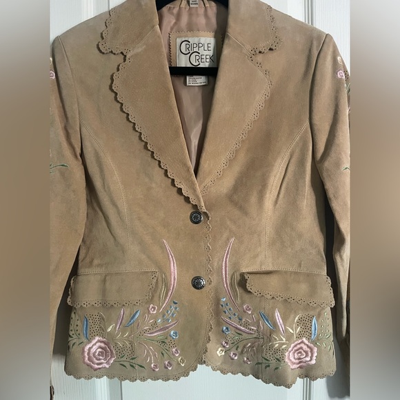 Incredible Cripple Creek leather floral jacket - Picture 2 of 11